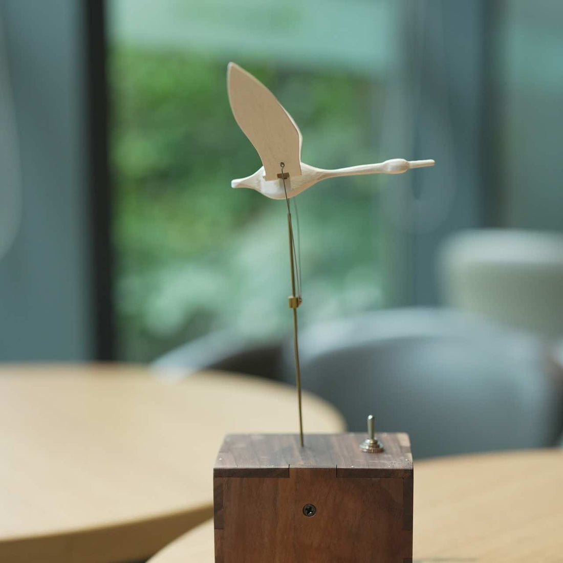 Handcrafted Wooden White Swan Automaton