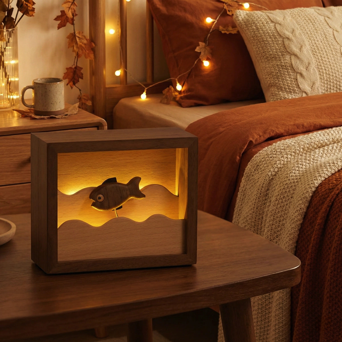 Handcrafted Wood Light Box - Fisher's Dream