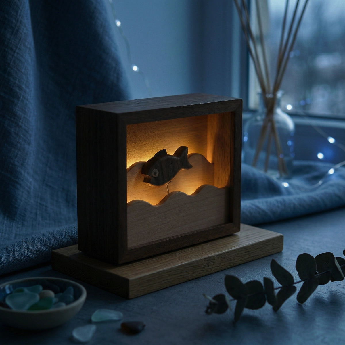 Handcrafted Wood Light Box - Fisher's Dream