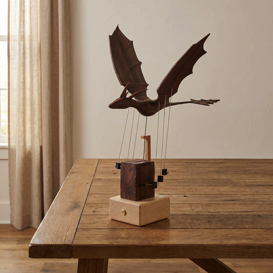 Handcrafted Wooden Dragon Automaton