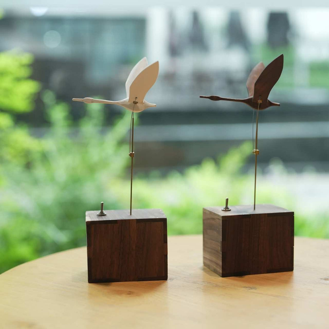 Forever Pair Handcrafted Wooden Swan Automata