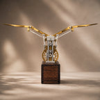 Gold Kinetic Angel Wings Sculpture front view