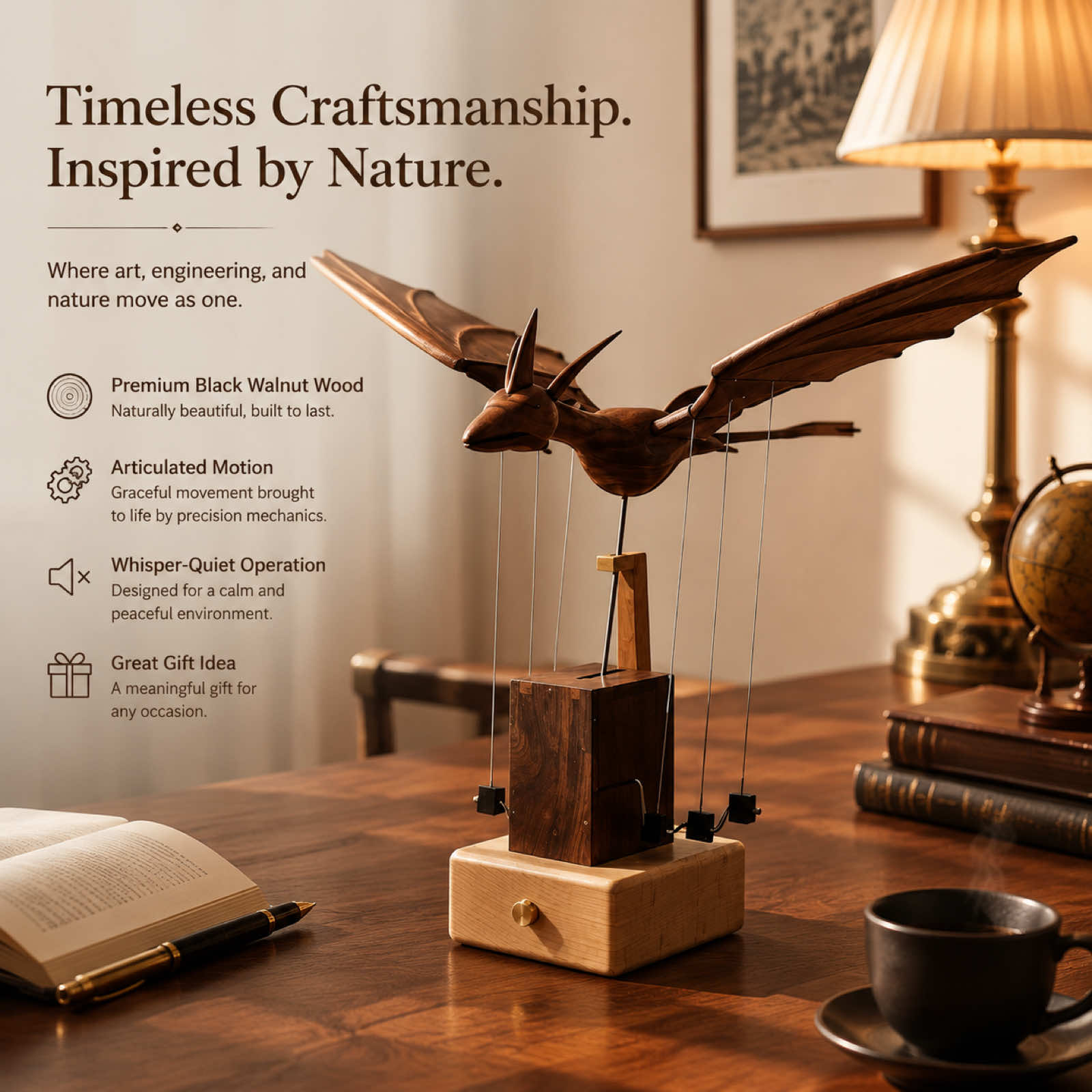 Handcrafted Wooden Dragon Automaton