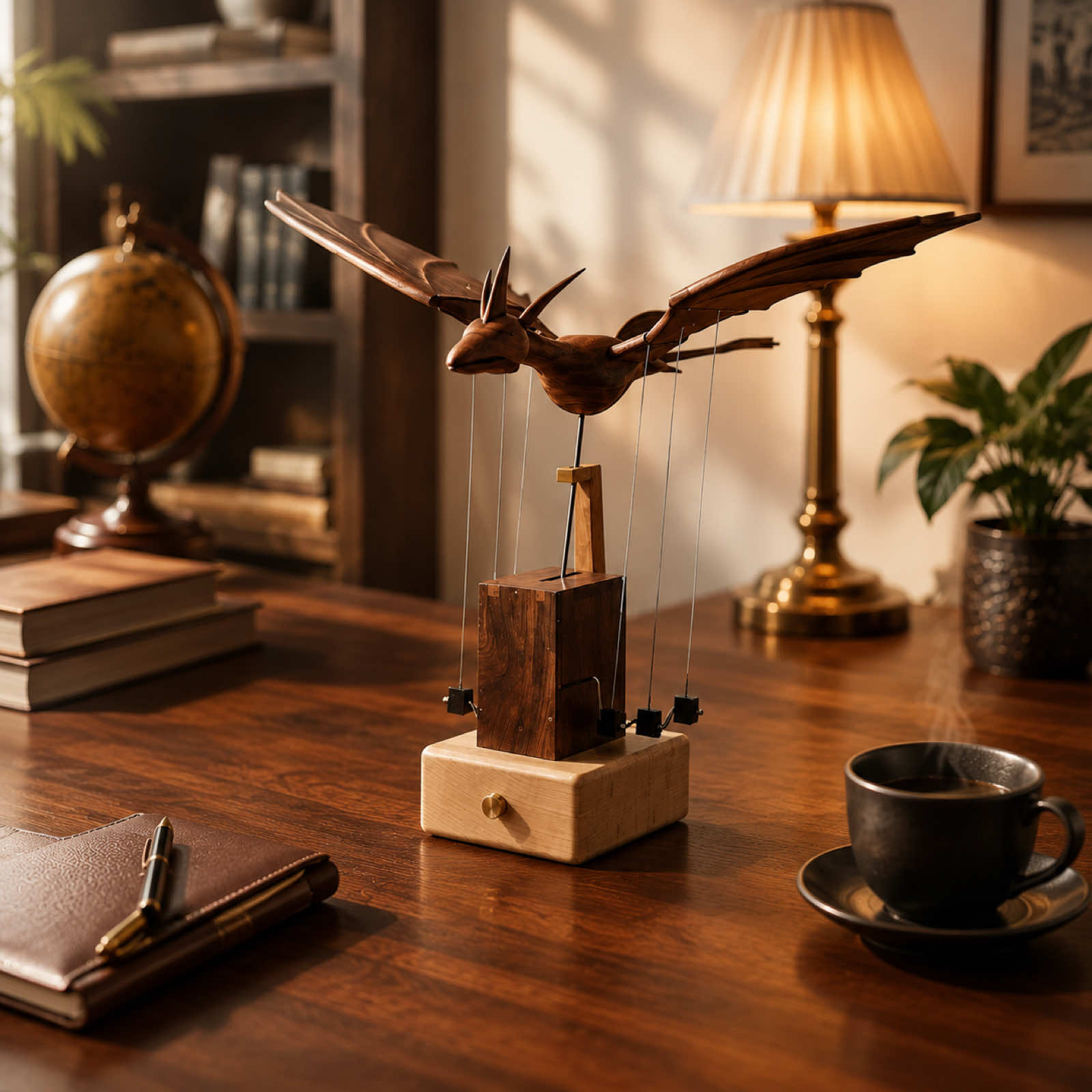 Handcrafted Wooden Dragon Automaton