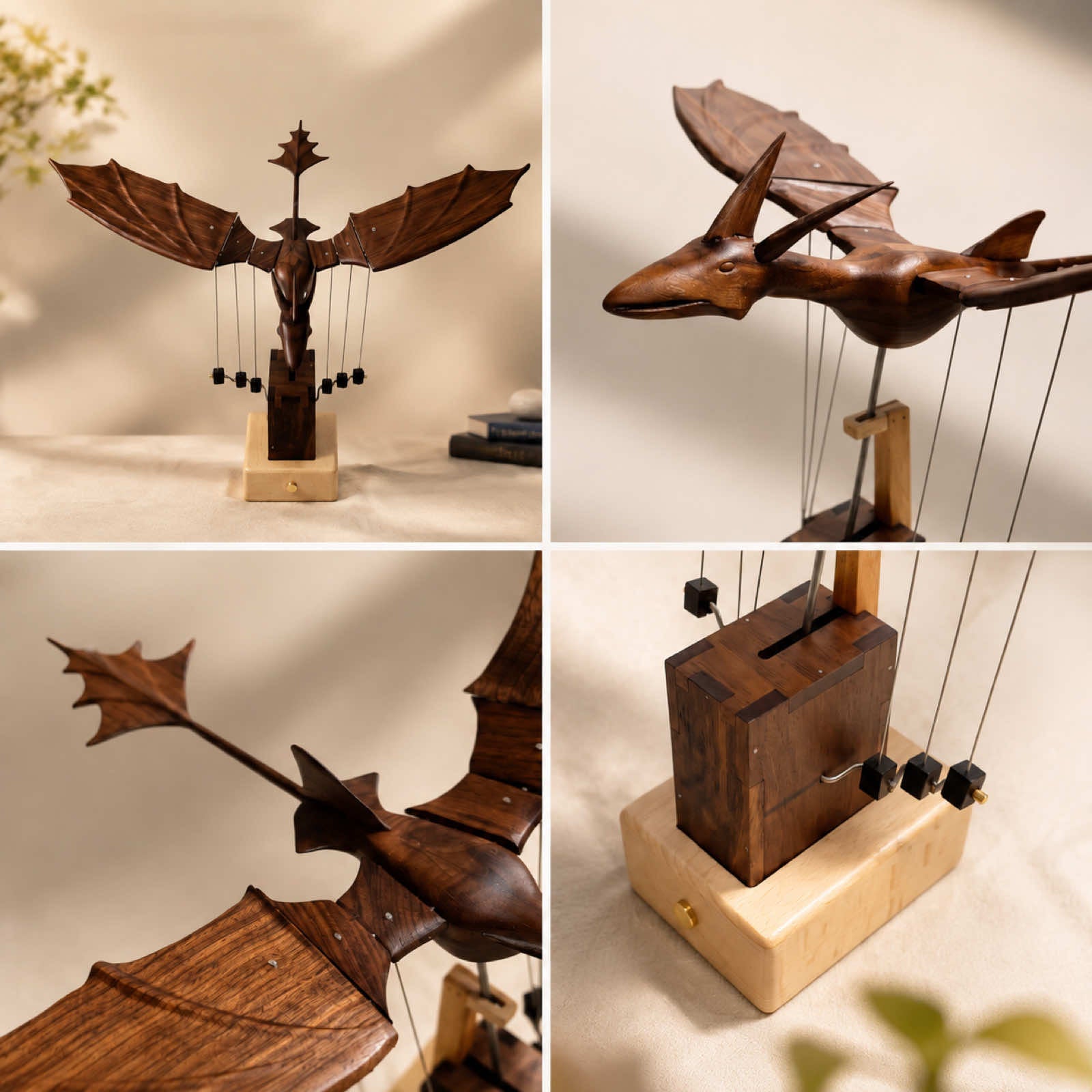 Handcrafted Wooden Dragon Automaton