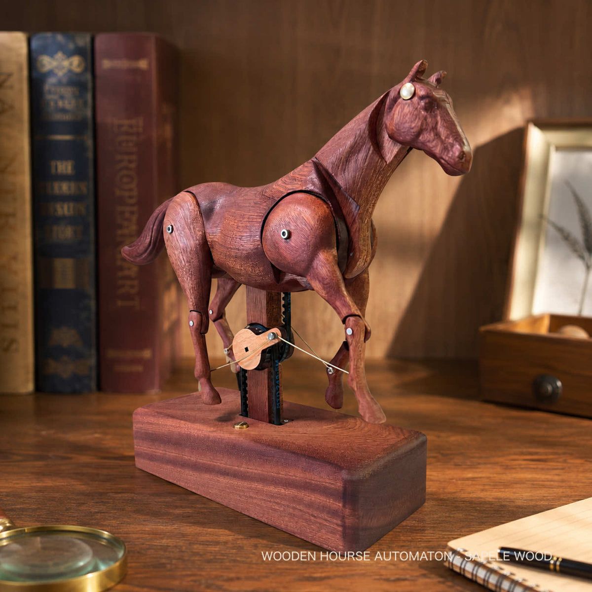 Handcrafted Wooden Horse Automaton