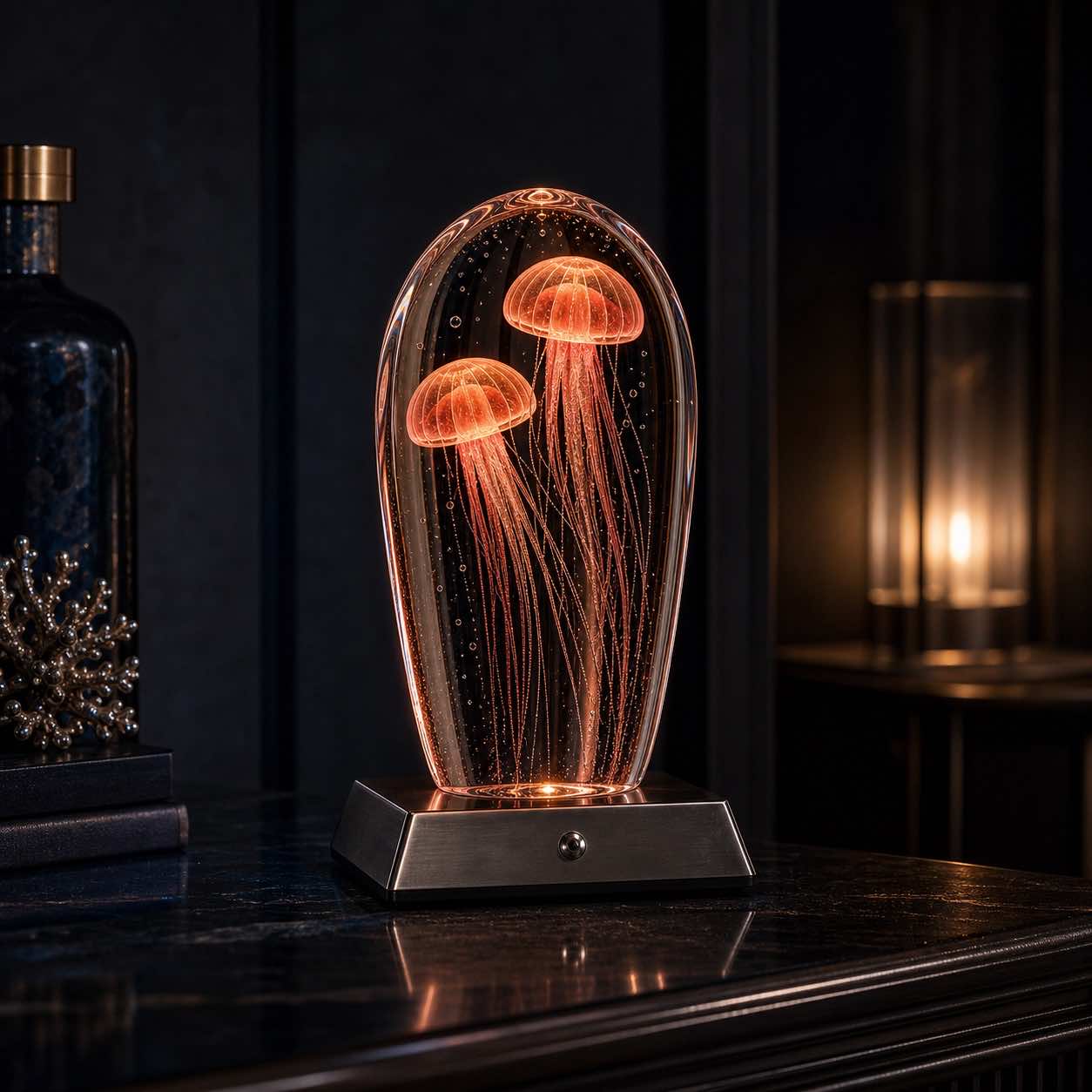 Lumaire™ Jellyfish Crystal Art - Crimson Veil