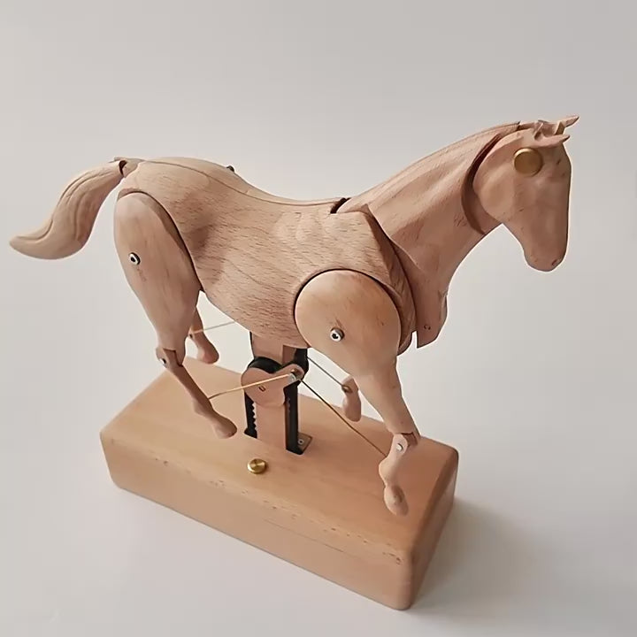 Handcrafted Wooden Horse Automaton in motion