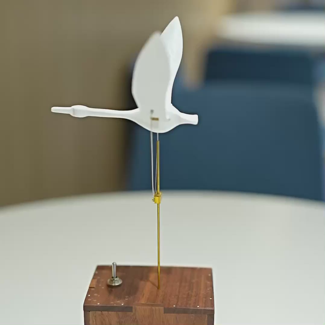 Handcrafted Wooden White Swan Automaton
