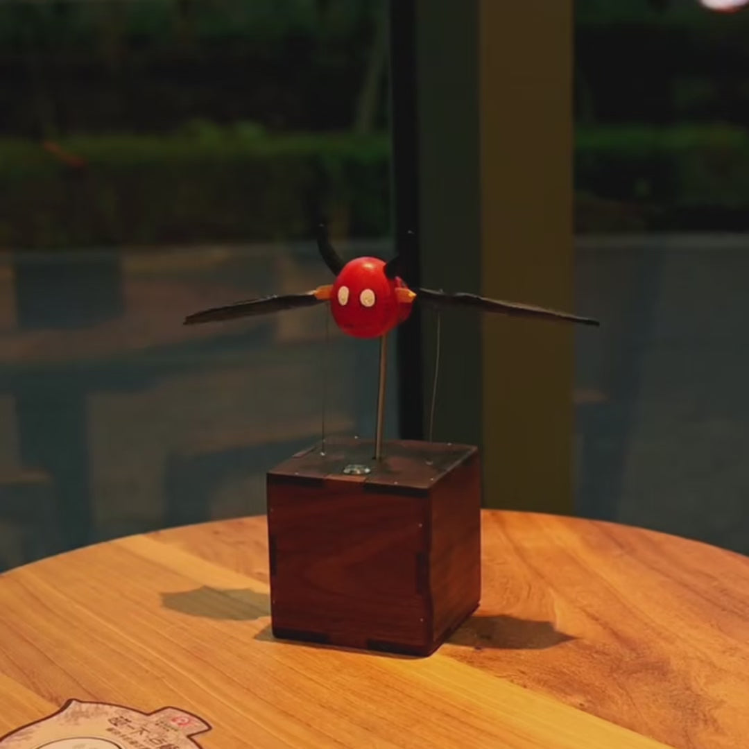 Handcrafted Wooden Flying Devil Automaton