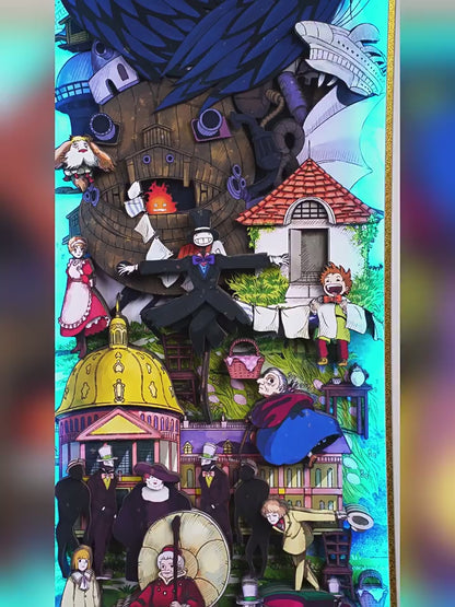 3D Paper Art Frame - Howl's Moving Castle