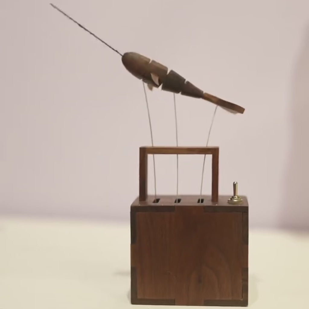 Handcrafted Wooden Whale Automaton