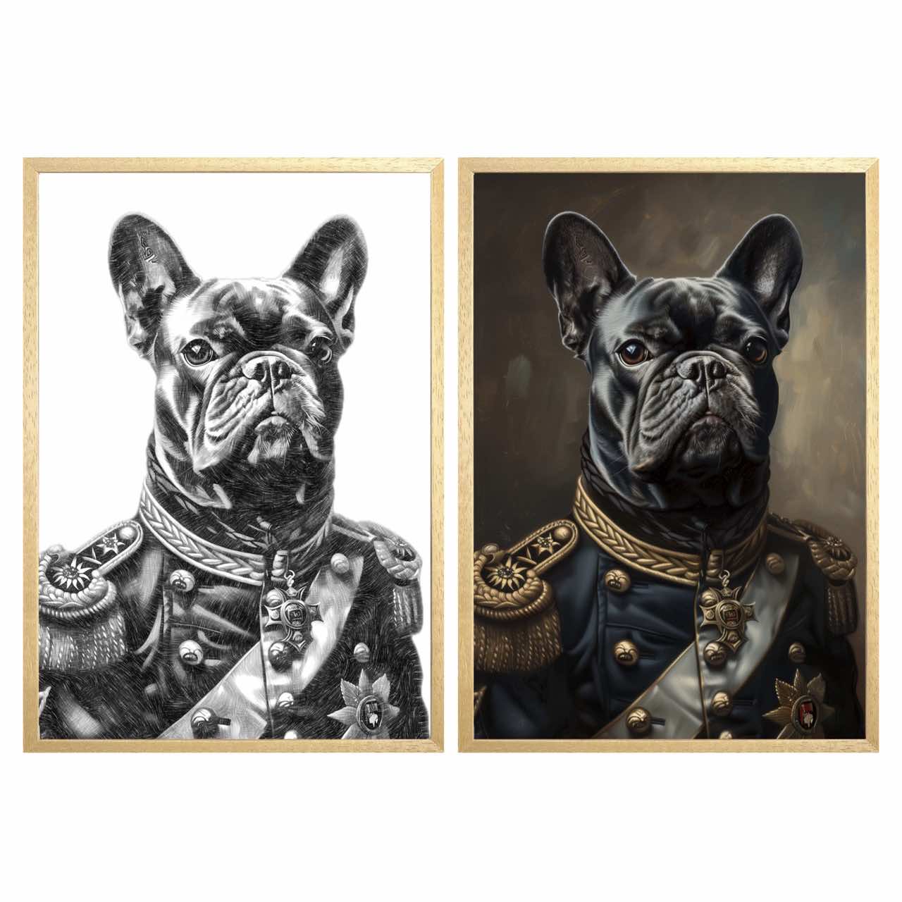 Custom Renaissance Pet Portrait GlowFrame - The General