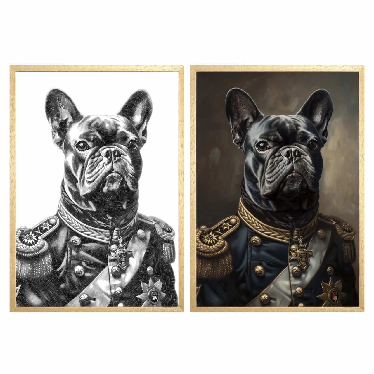 Custom Renaissance Pet Portrait GlowFrame - The General - eulique shop