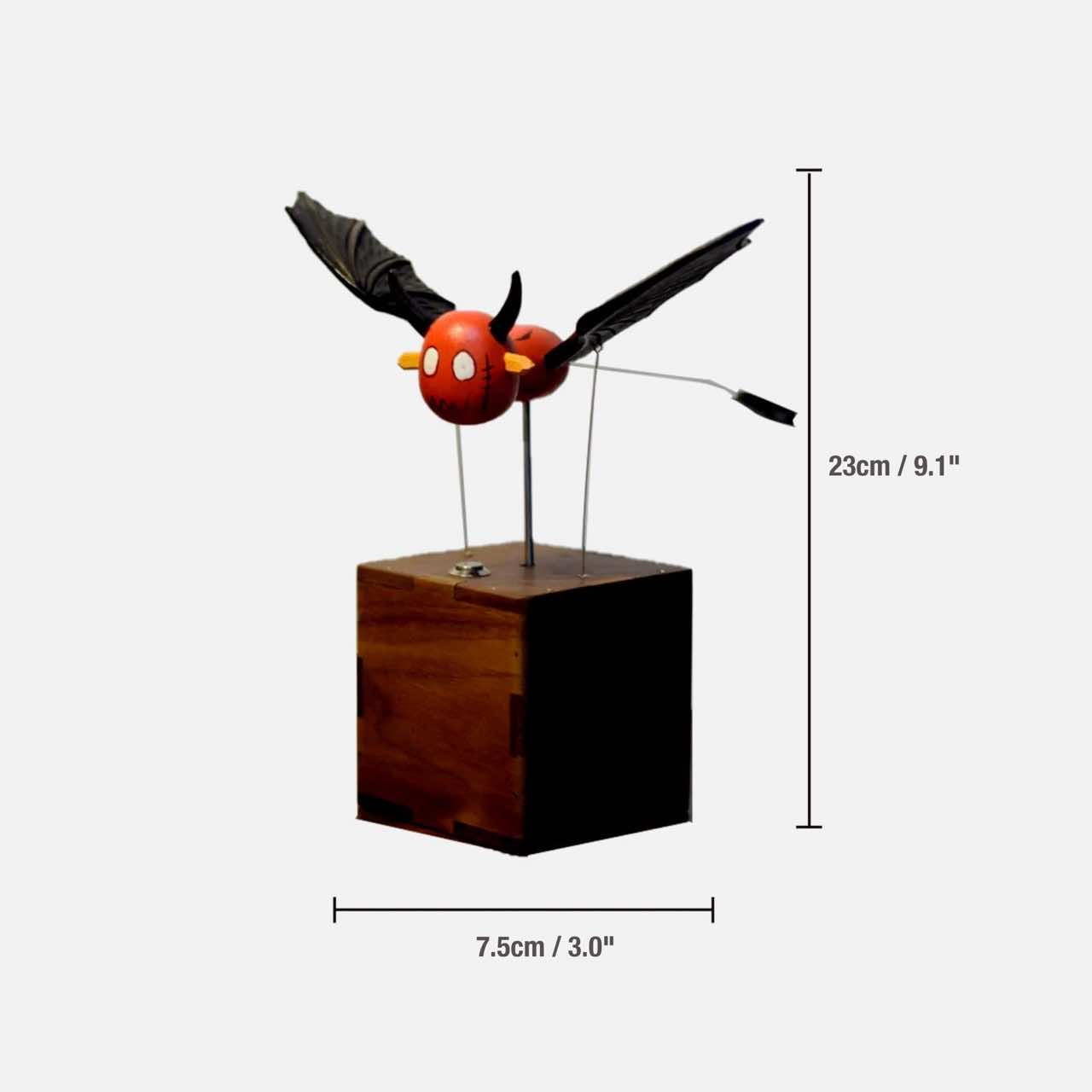 Handcrafted Wooden Flying Devil Automaton