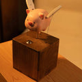 Handcrafted Wooden Flying Piggy Automaton