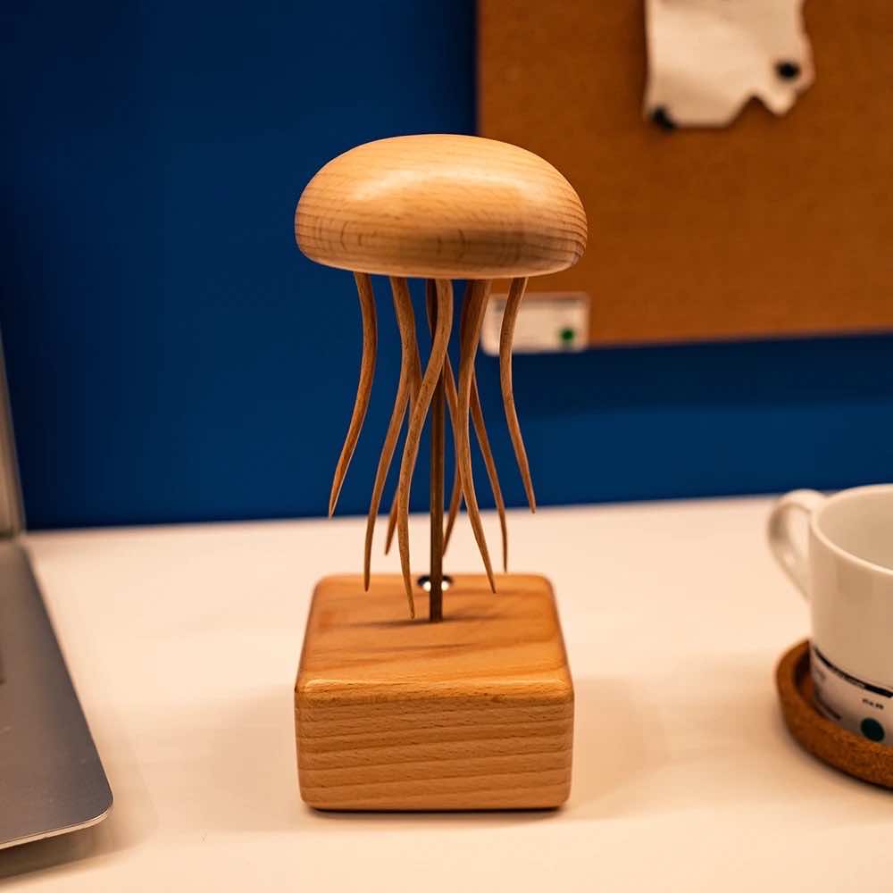 Handcrafted Wooden Jellyfish Automata