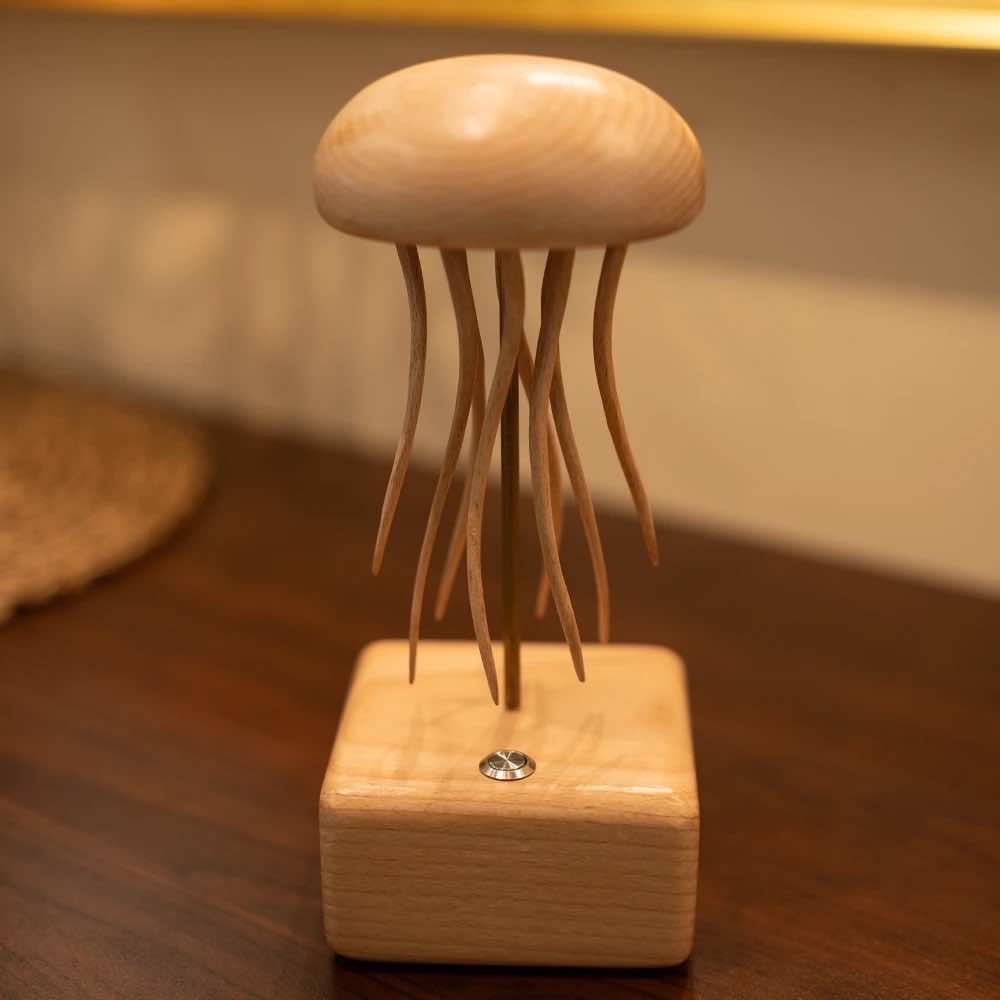 Handcrafted Wooden Jellyfish Automaton