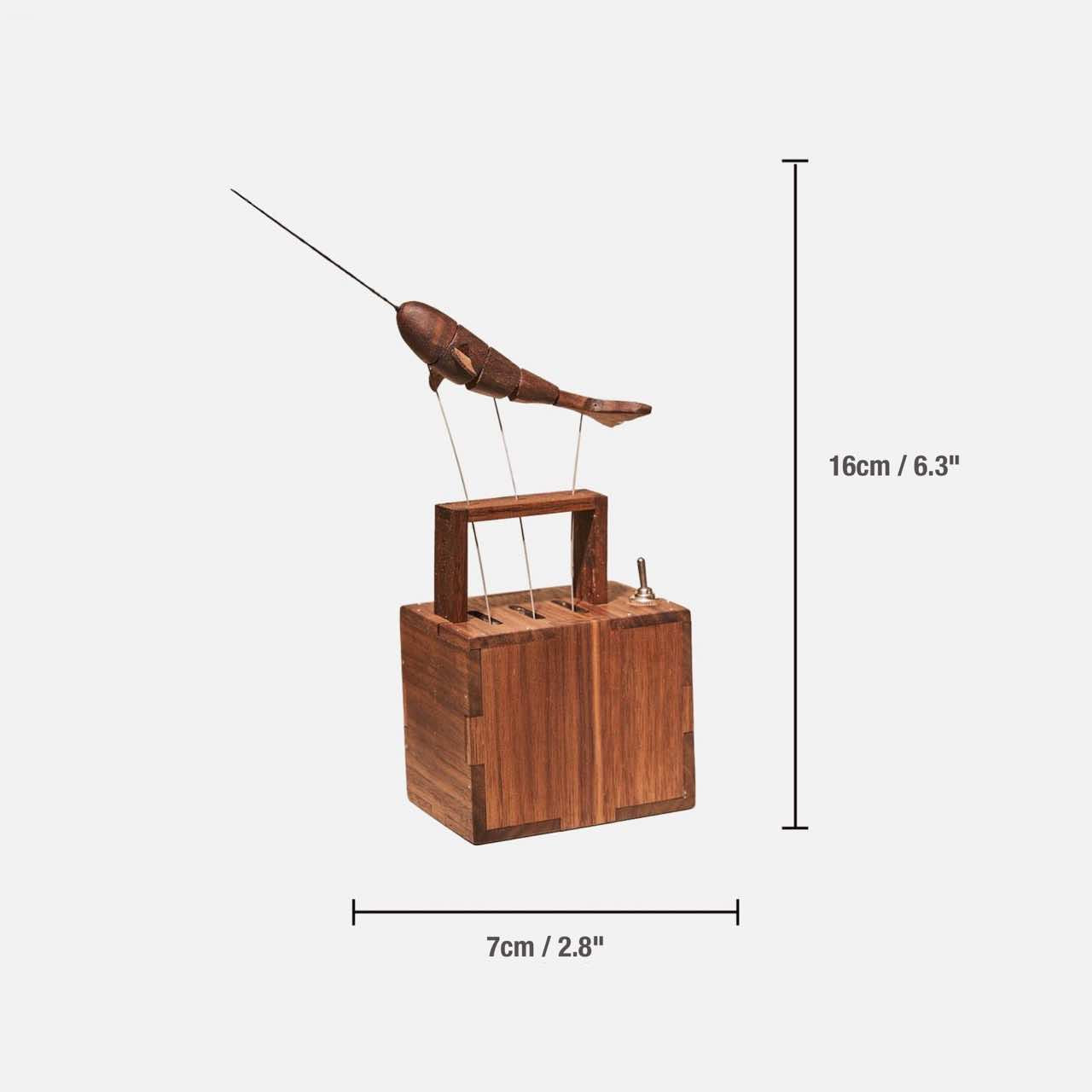 Handcrafted Wooden Whale Automaton