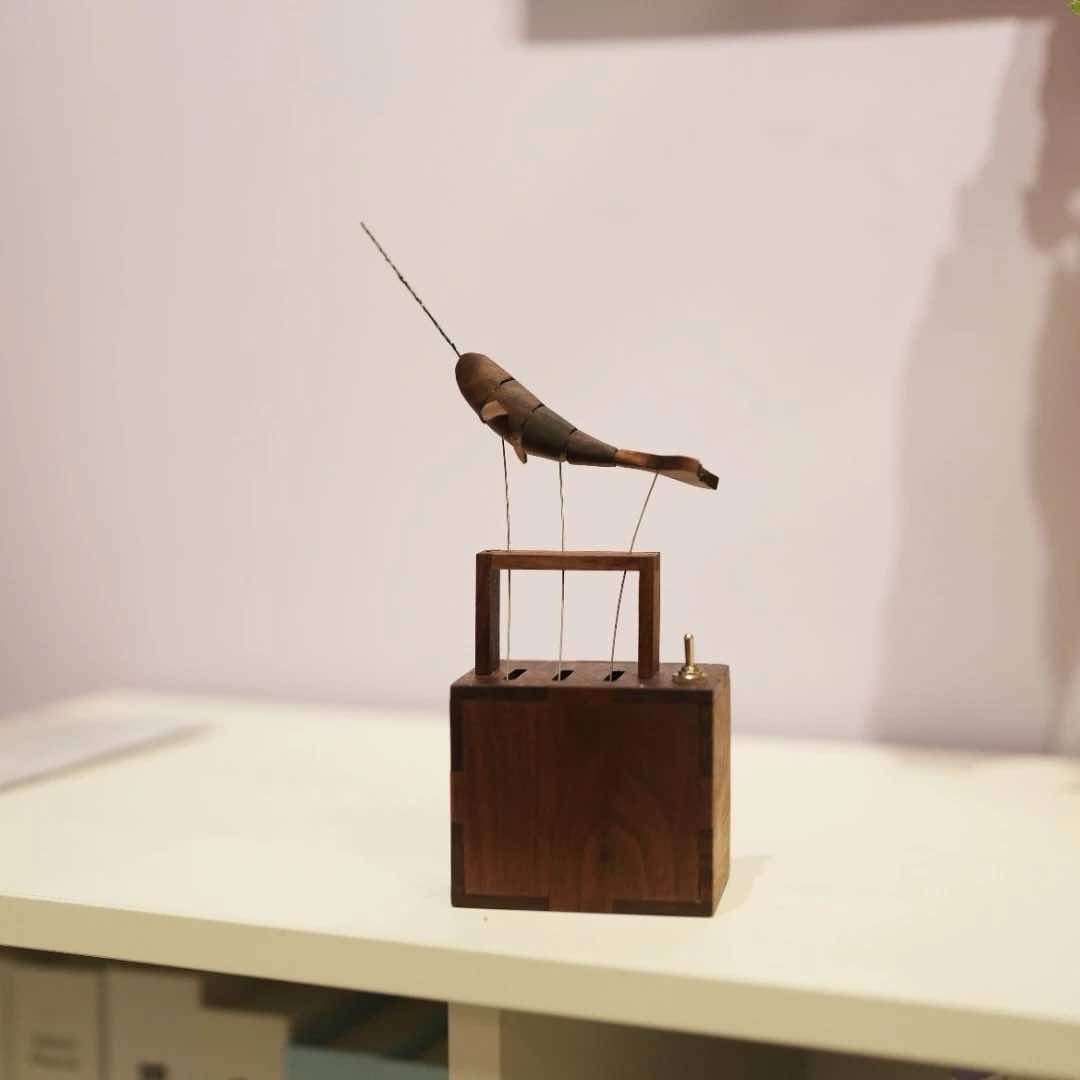Handcrafted Wooden Whale Automaton