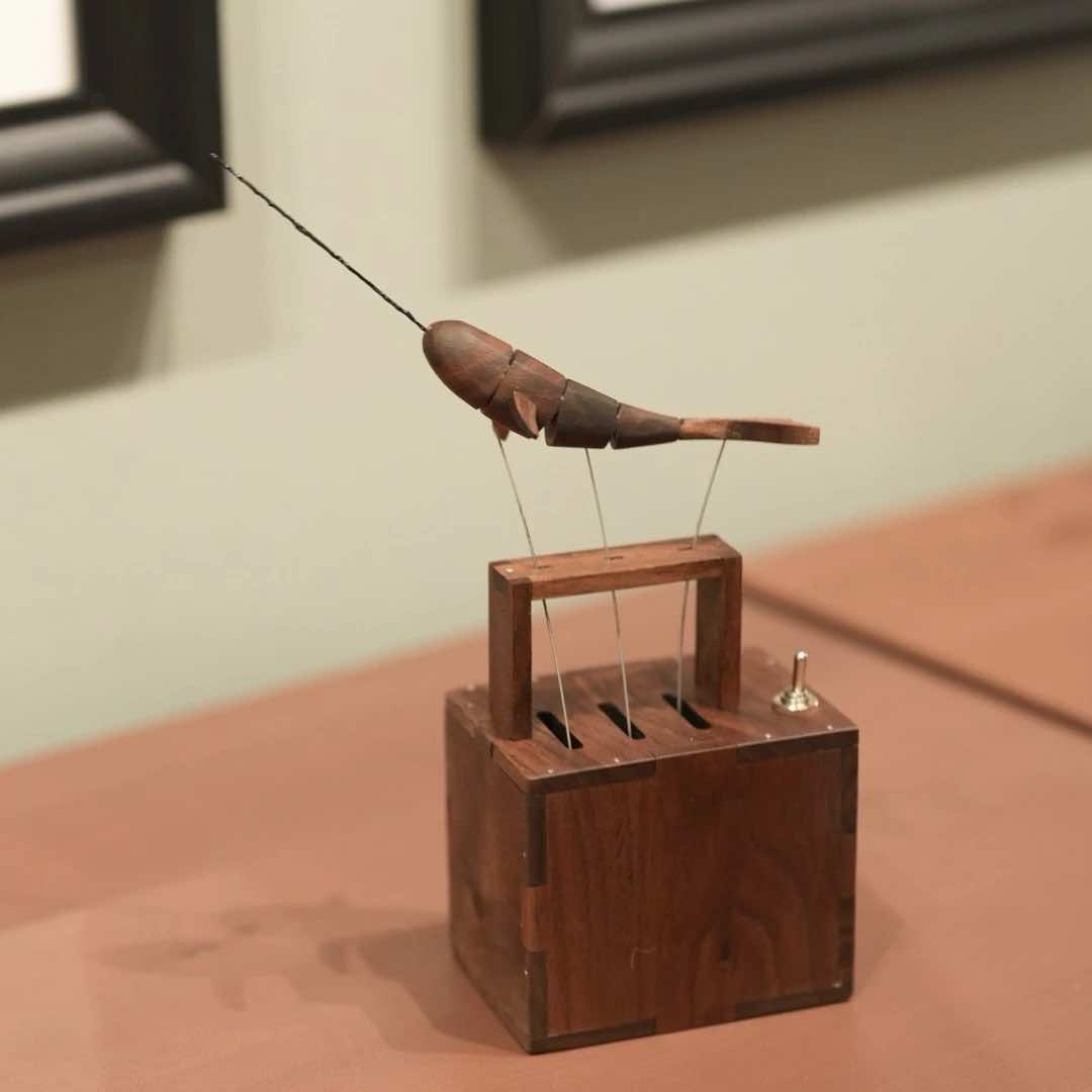 Handcrafted Wooden Whale Automaton