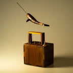 Handcrafted Wooden Whale Automaton