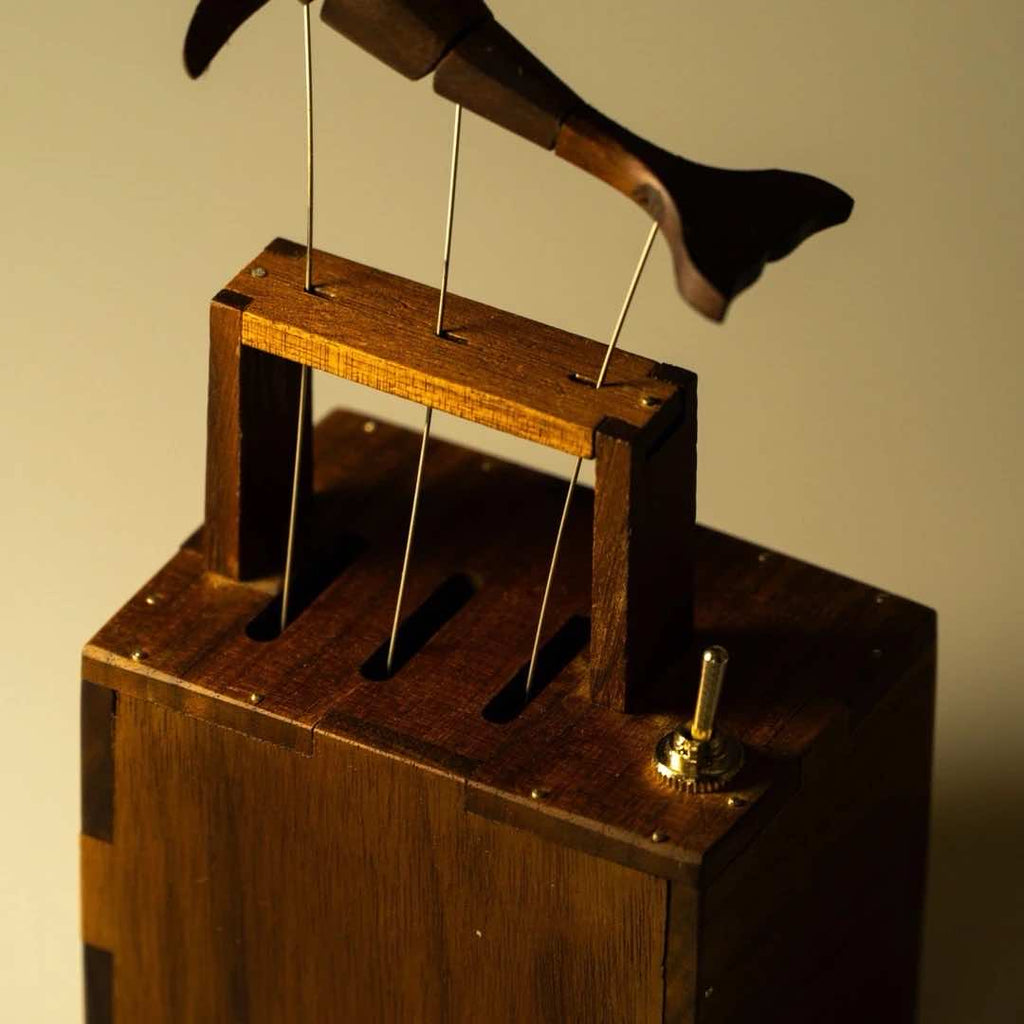 Handcrafted Wooden Whale Automaton